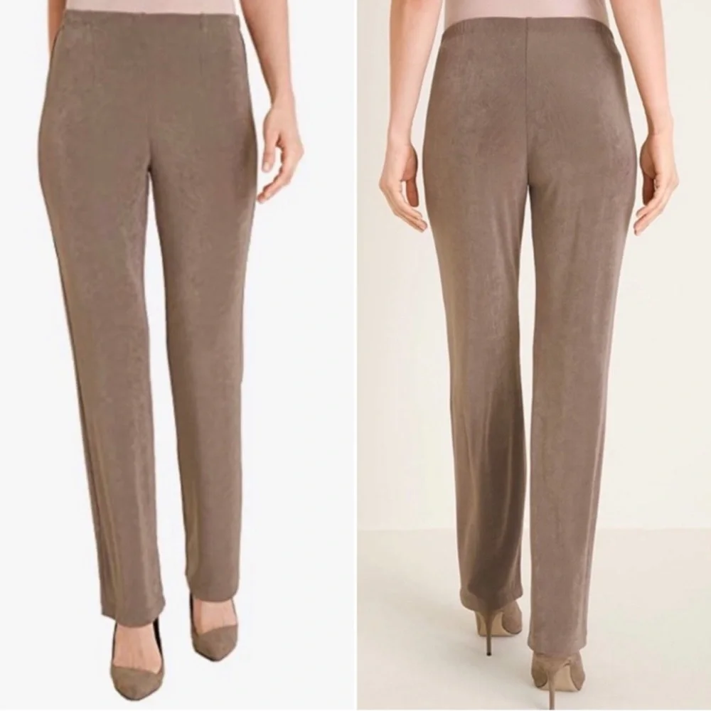 Easywear by Chico's Crepe Sharryl Pull On Pants in Chelsea Gray Size 3
